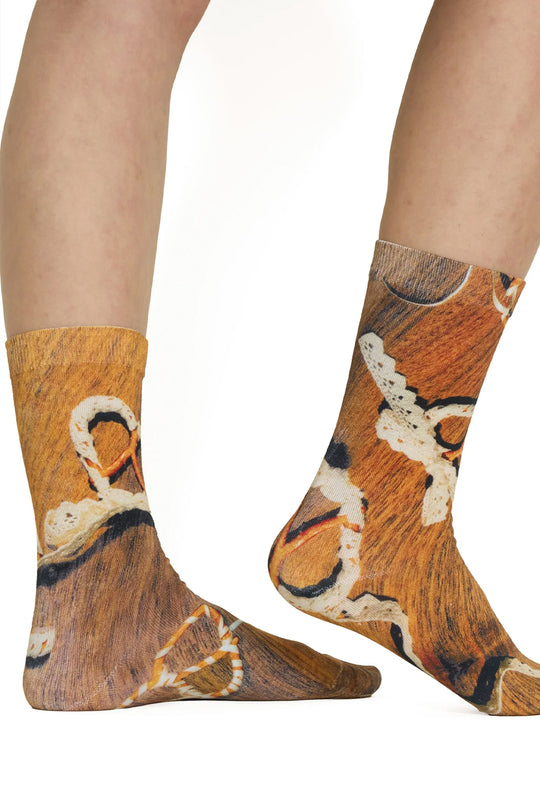 AR×SamePaper Graphic Socks Mocha