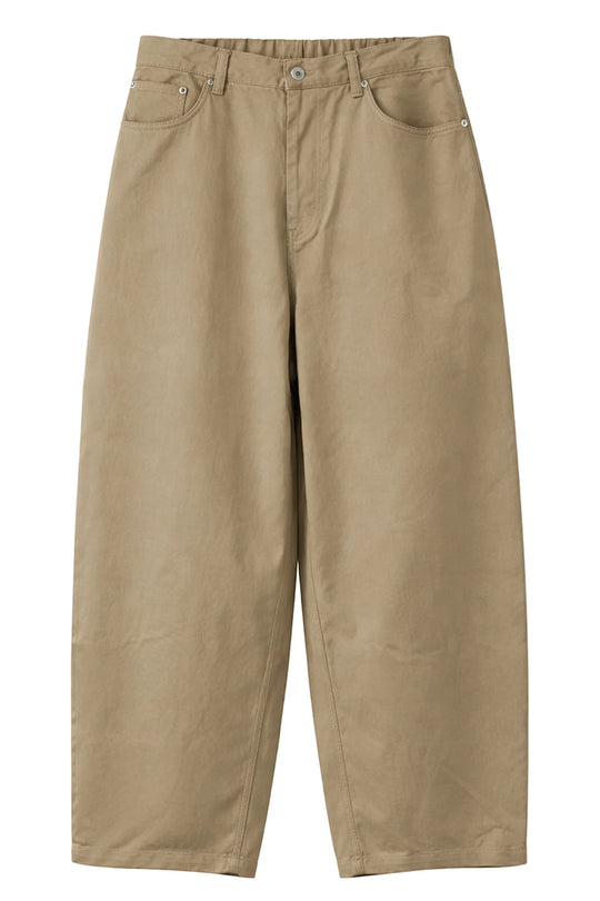 Clear Twill Crescent Wide 5-Pocket Trousers BEIGE