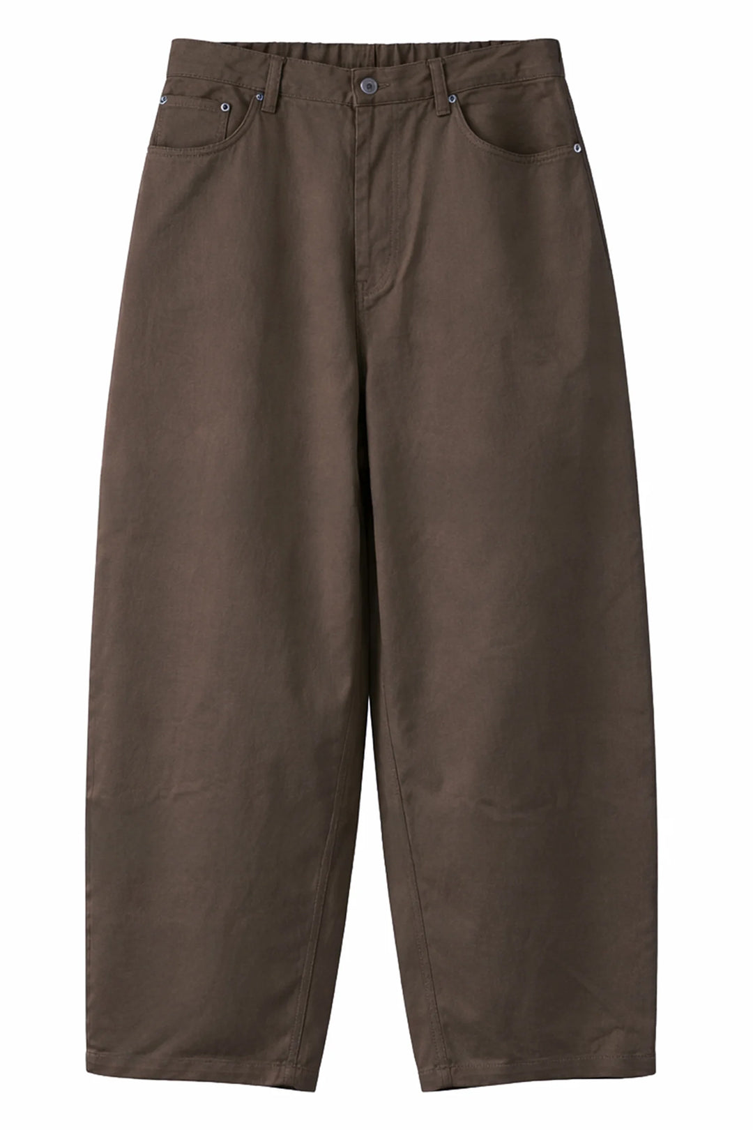 Clear Twill Crescent Wide 5-Pocket Trousers BROWN