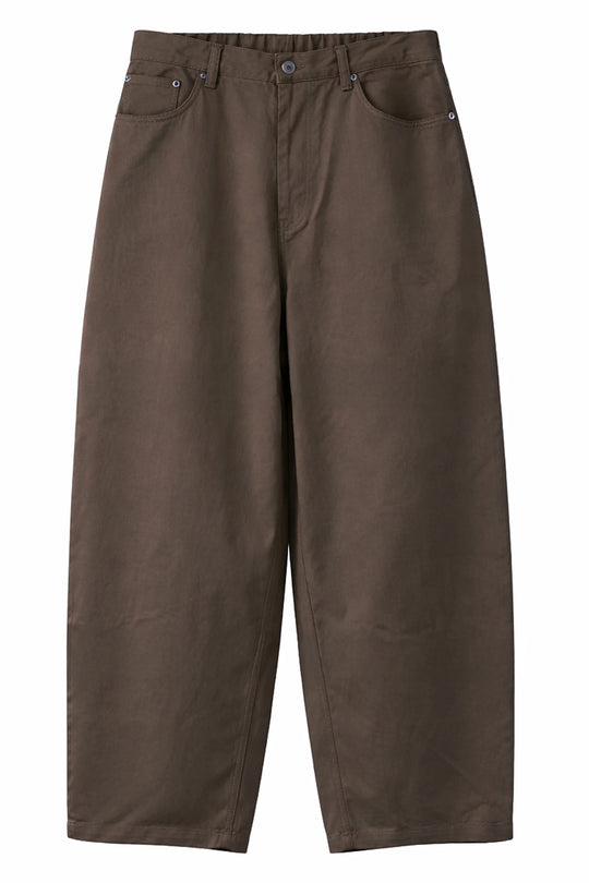 Clear Twill Crescent Wide 5-Pocket Trousers BROWN