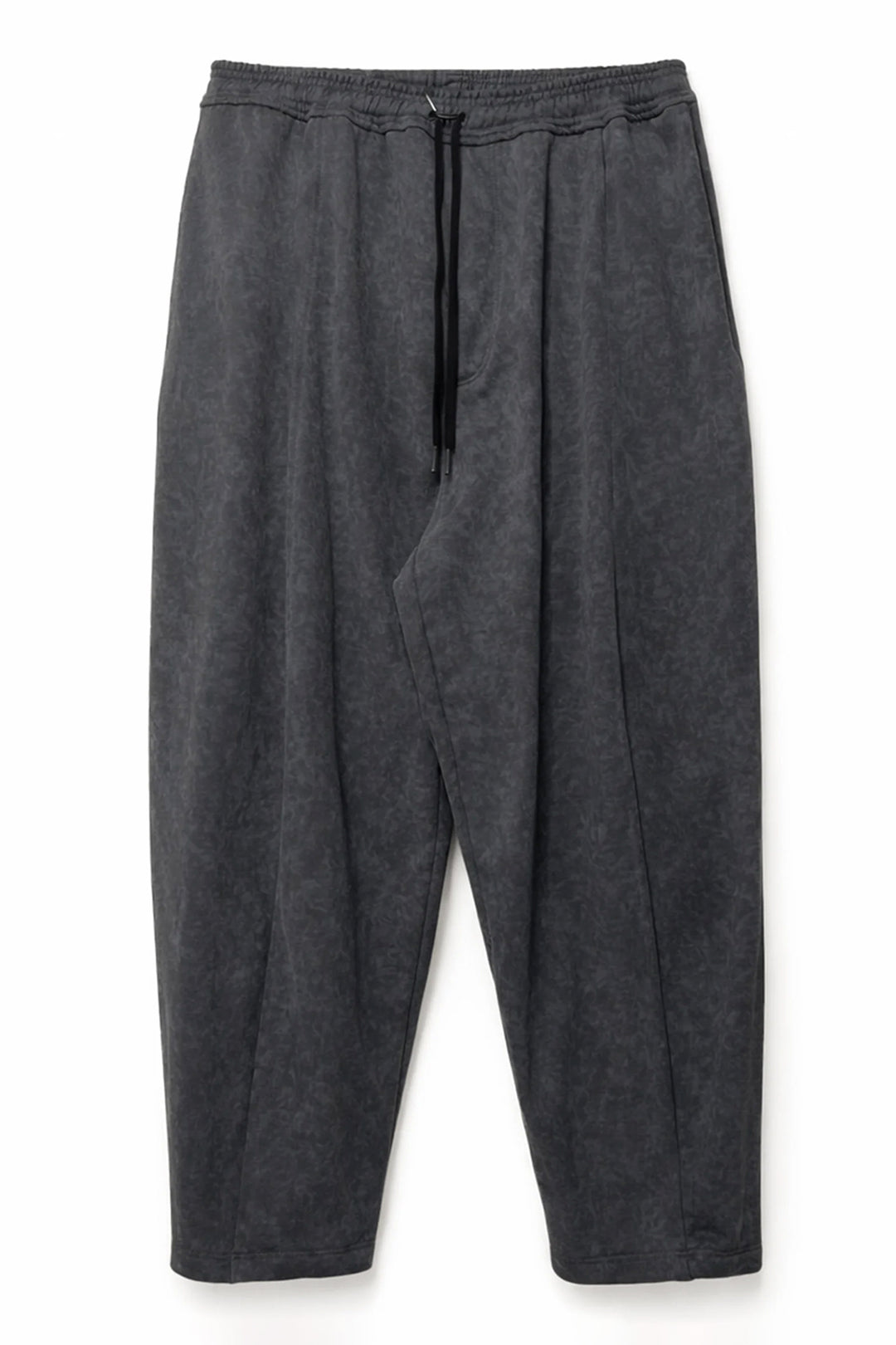 Batik-Dyed Layered Tuck Crescent Sweatpants CHARCOAL