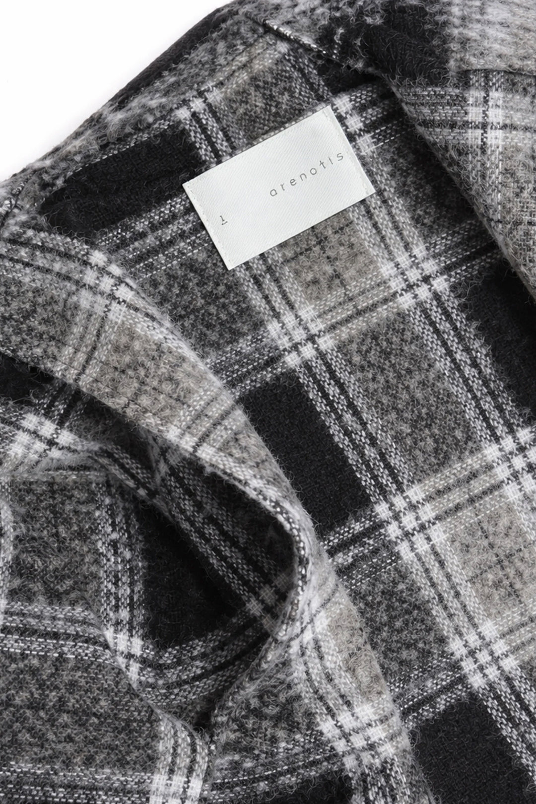 Shaggy Wool Check Ventilation Short Blouson BLACK