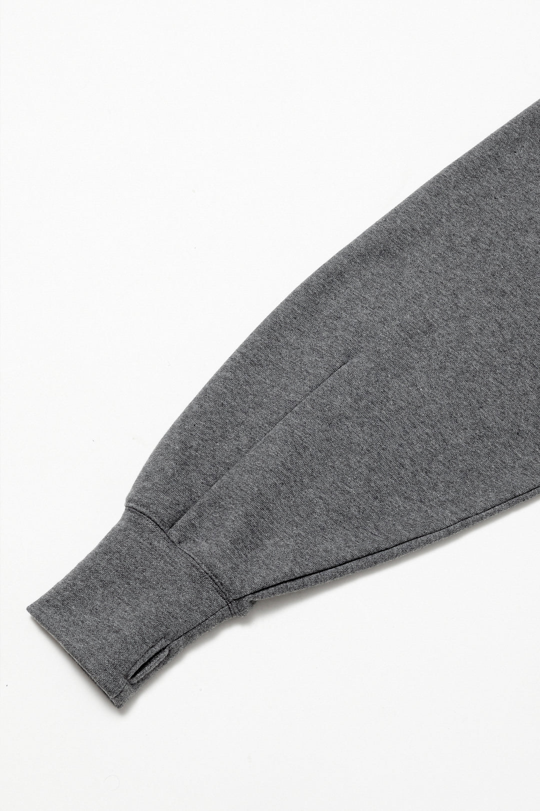 Heavyweight Gathered Hem Zip-Up Hoodie CHARCOAL