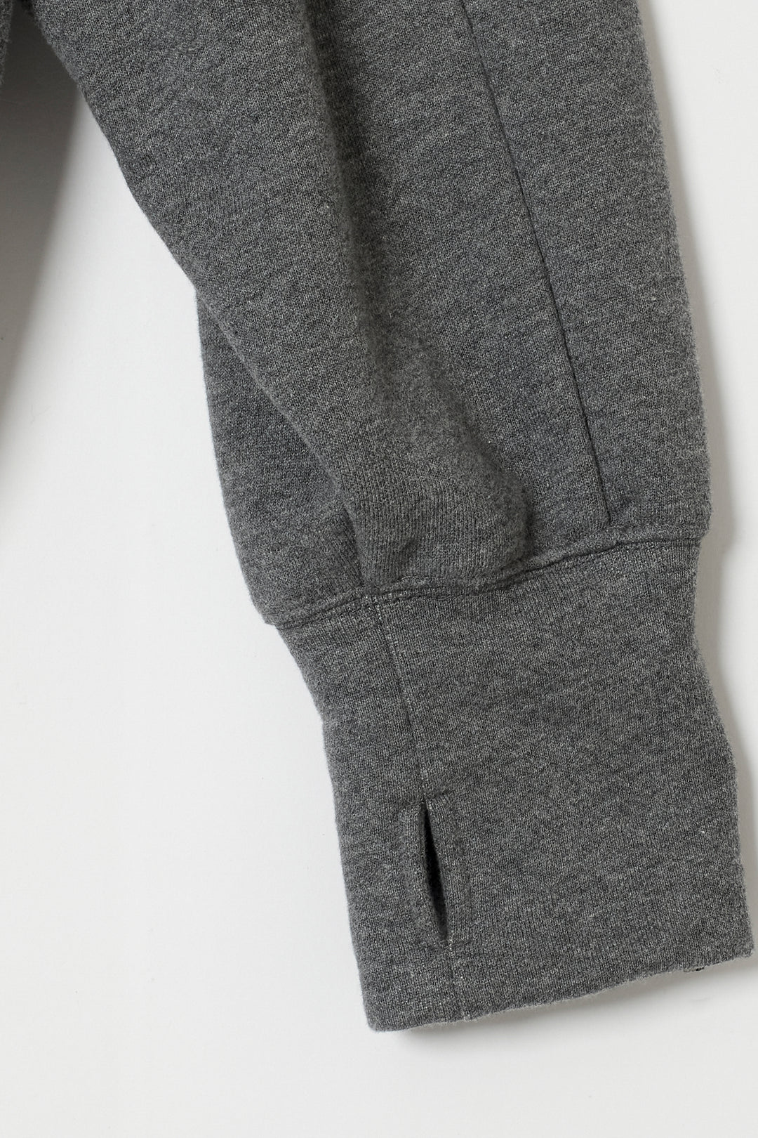 Heavyweight Gathered Hem Zip-Up Hoodie CHARCOAL