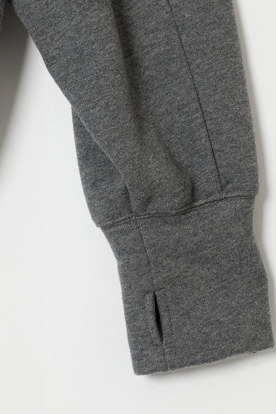 Heavyweight Gathered Hem Zip-Up Hoodie CHARCOAL