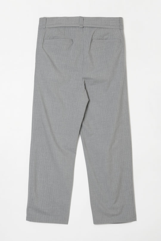 Handsome Stripe Layered Pin-tuck Pants GREY