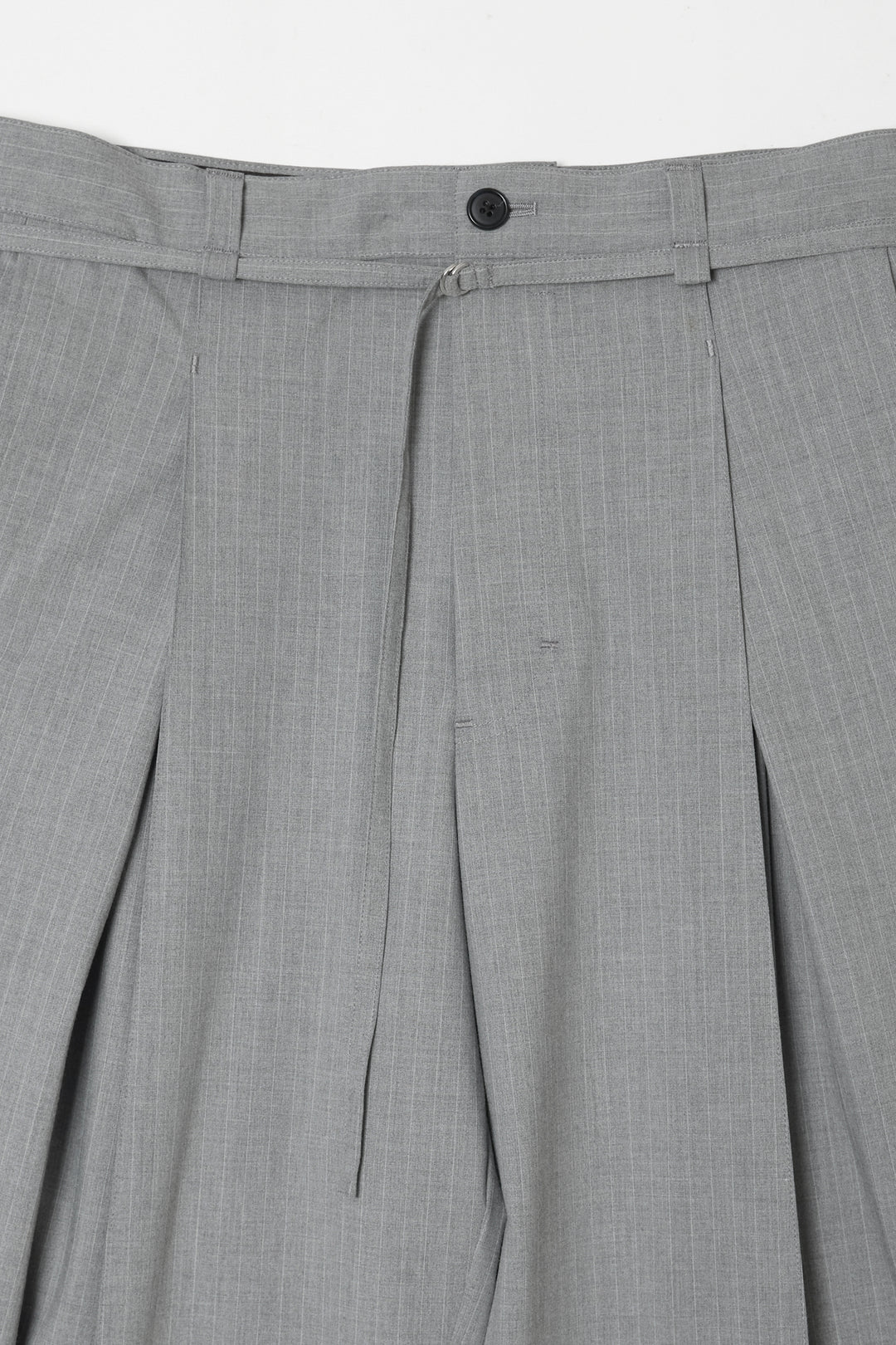 Handsome Stripe Layered Pin-tuck Pants GREY