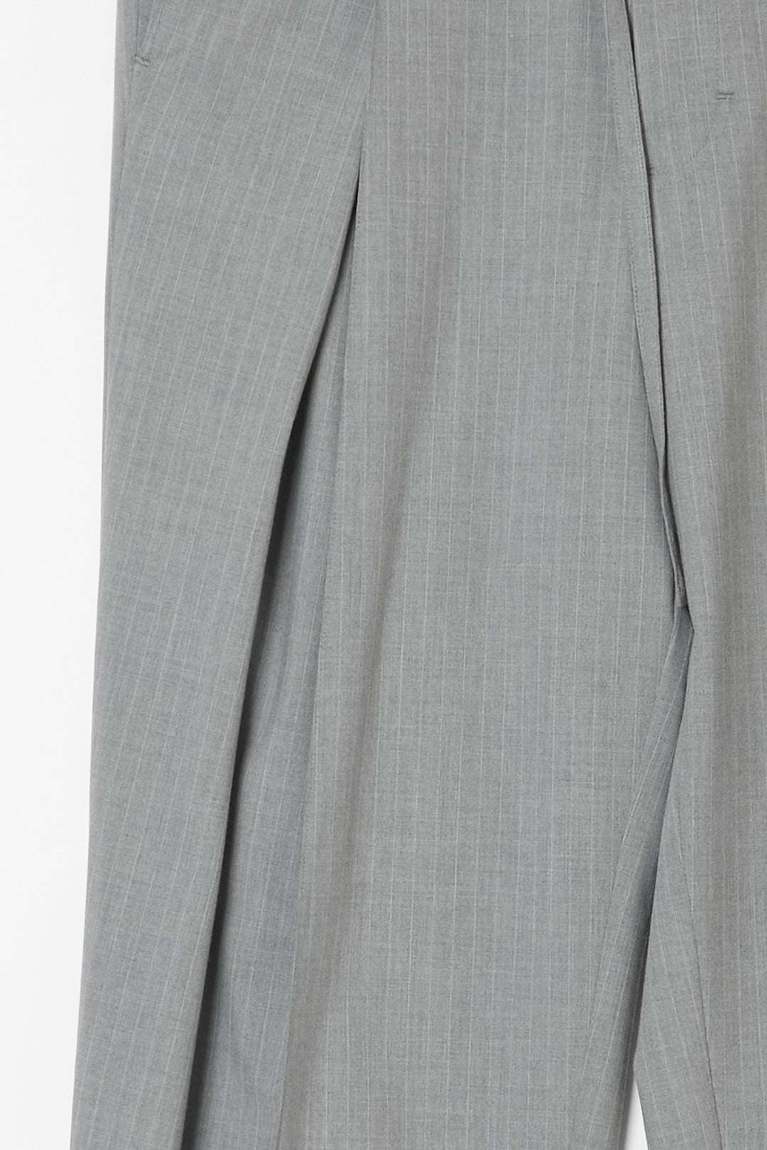 Handsome Stripe Layered Pin-tuck Pants GREY