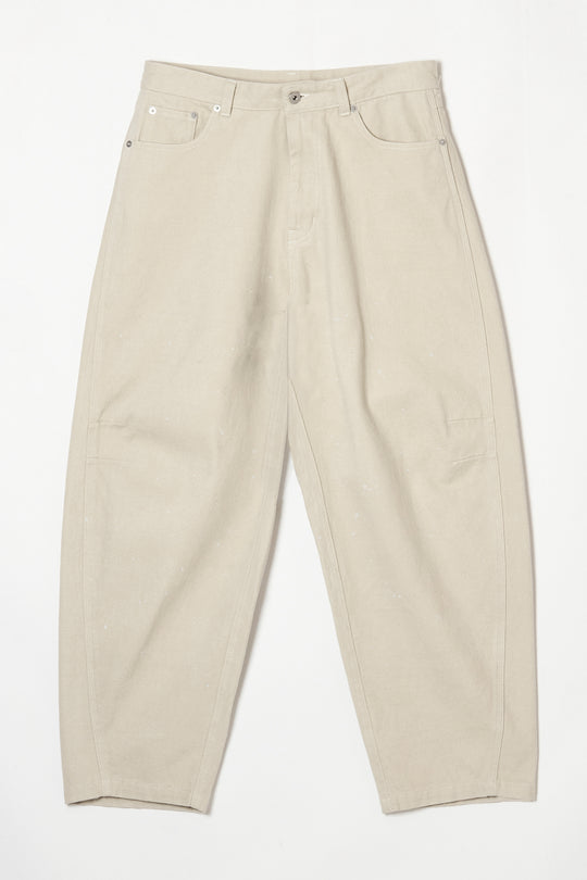 3D-Pattern Frosted Painted Barrel Chino Pants ECRU