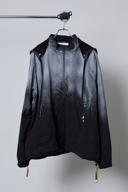 SPRAY PIGMENT-DYED BALACLAVA JACKET BLACK