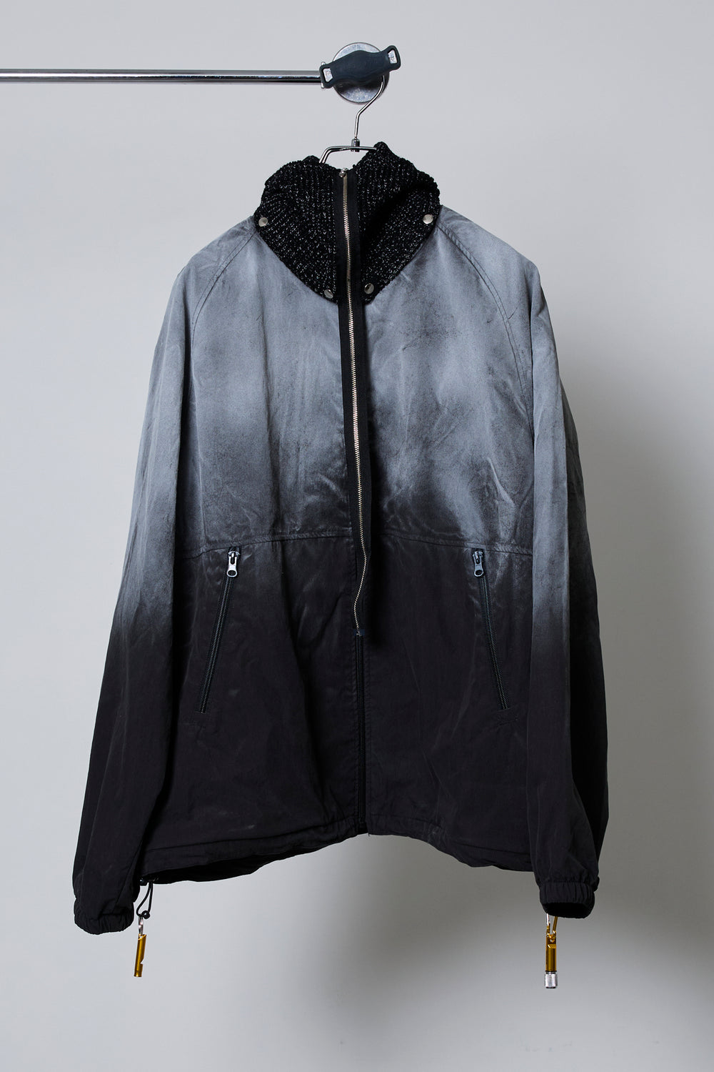 SPRAY PIGMENT-DYED BALACLAVA JACKET BLACK