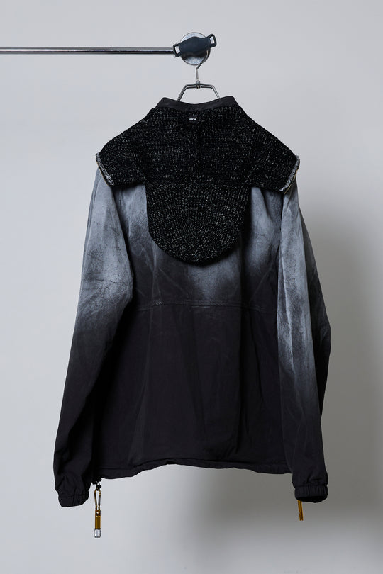 SPRAY PIGMENT-DYED BALACLAVA JACKET BLACK