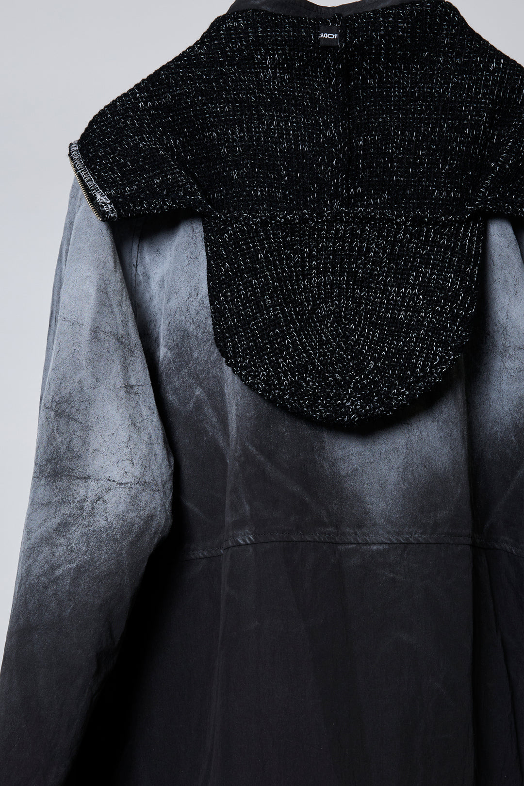 SPRAY PIGMENT-DYED BALACLAVA JACKET BLACK