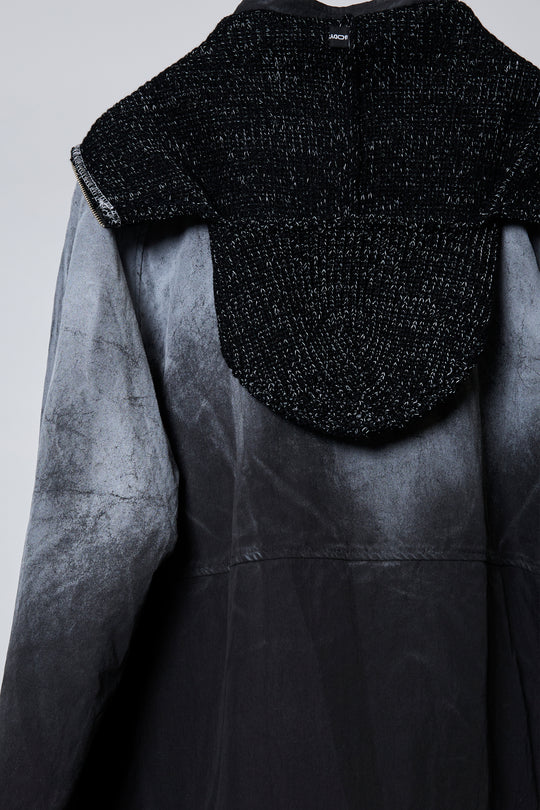 SPRAY PIGMENT-DYED BALACLAVA JACKET BLACK