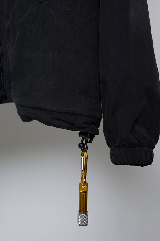 SPRAY PIGMENT-DYED BALACLAVA JACKET BLACK