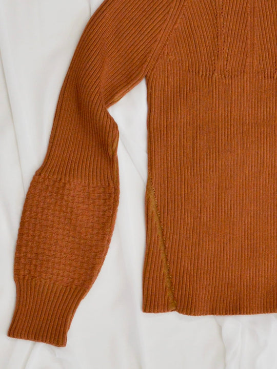 FAD distortion Plating rib knit cognac