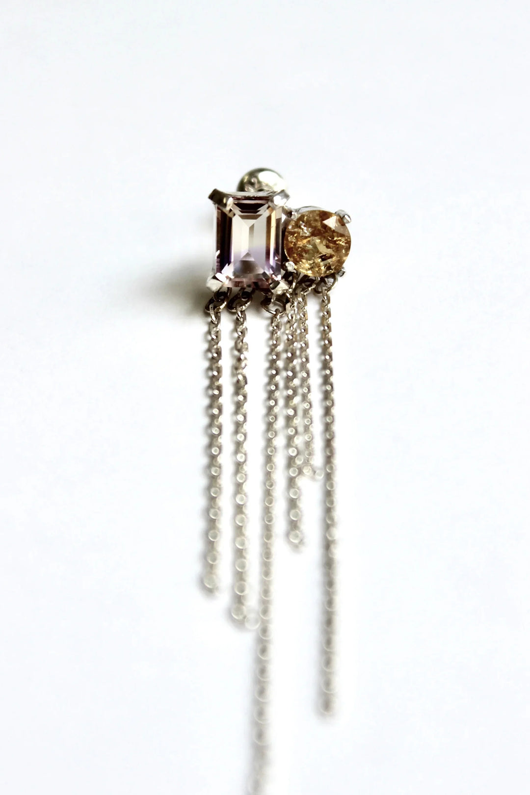 Breaking Chain Earrings (Ametrine, Citrine)