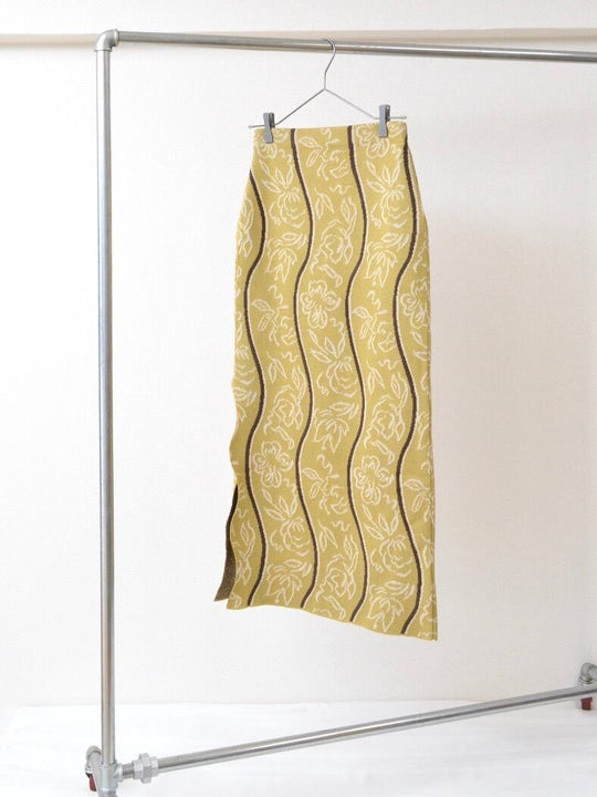 FAD distortion Wave & flower knit sk yellow