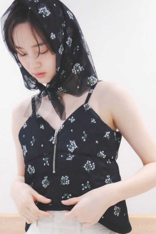 Petal Quilt Bustier Black