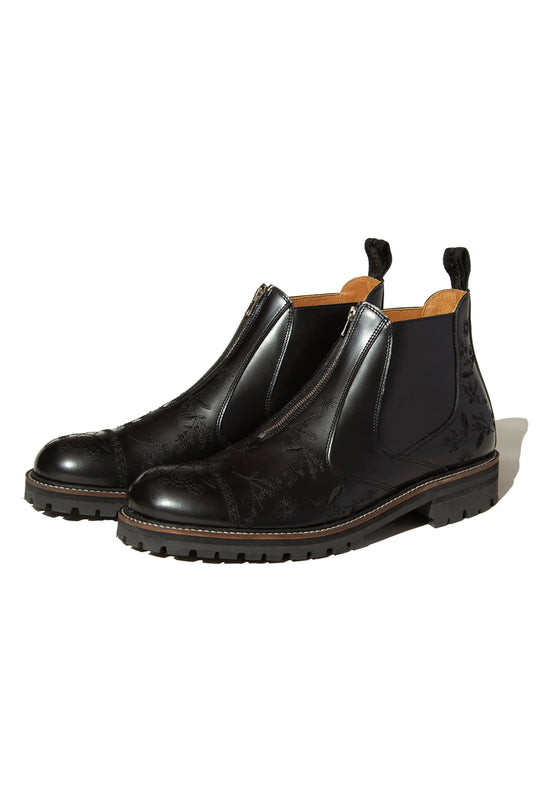 "HUNTER" Embroidered Front-zip Hunting Boots by HARUTA