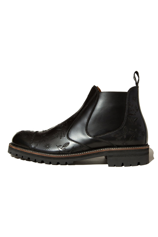 "HUNTER" Embroidered Front-zip Hunting Boots by HARUTA