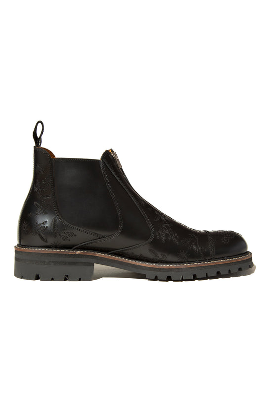 "HUNTER" Embroidered Front-zip Hunting Boots by HARUTA
