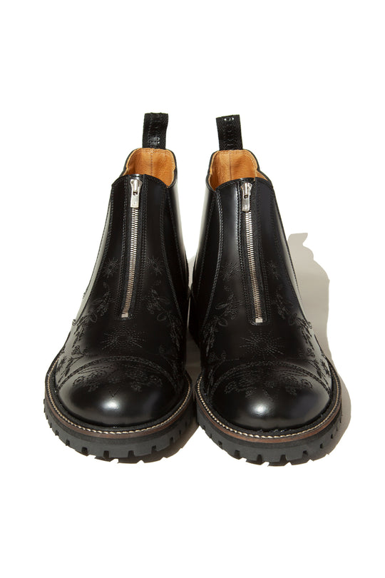 "HUNTER" Embroidered Front-zip Hunting Boots by HARUTA