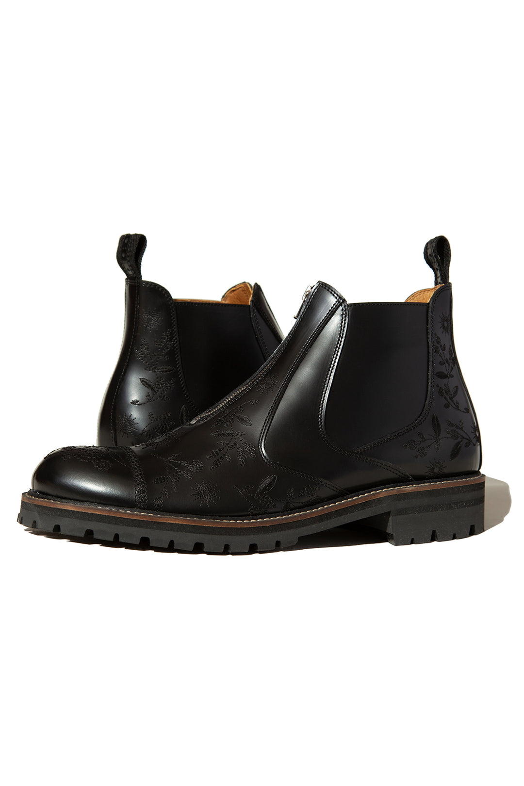 "HUNTER" Embroidered Front-zip Hunting Boots by HARUTA