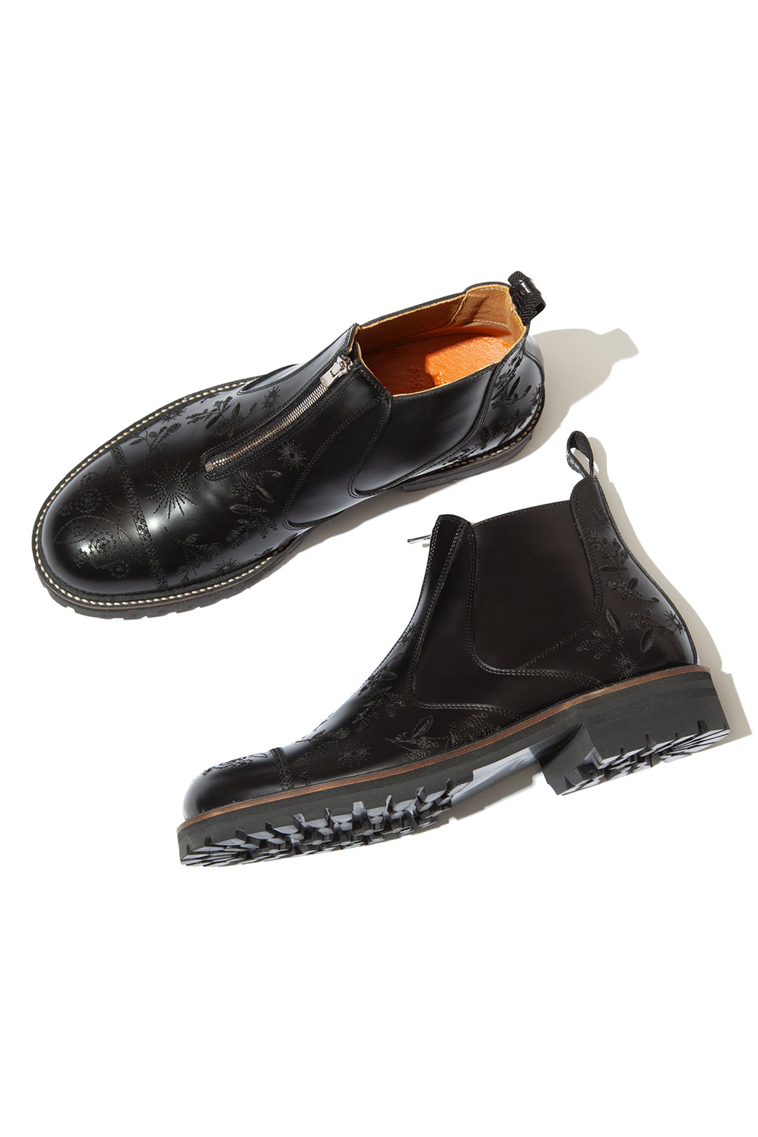 "HUNTER" Embroidered Front-zip Hunting Boots by HARUTA