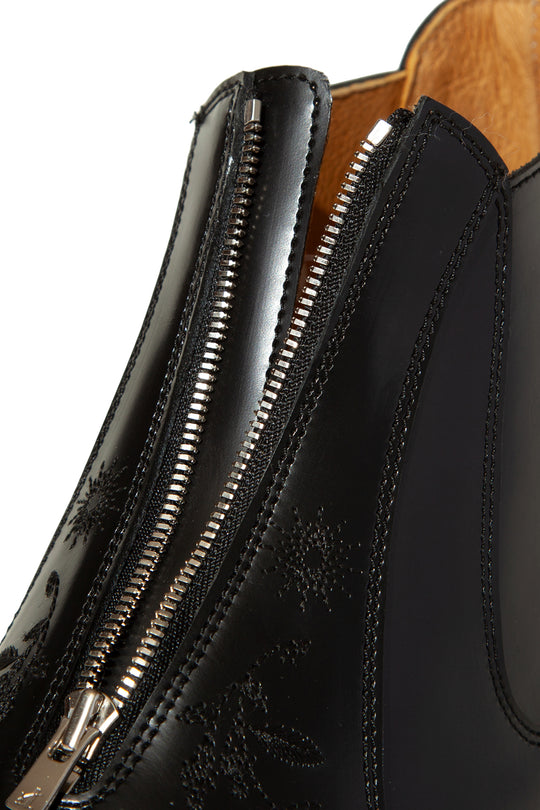 "HUNTER" Embroidered Front-zip Hunting Boots by HARUTA
