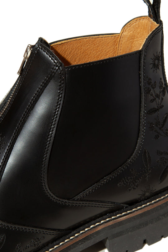 "HUNTER" Embroidered Front-zip Hunting Boots by HARUTA