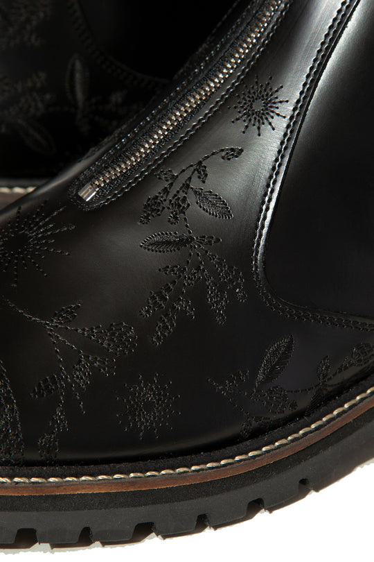"HUNTER" Embroidered Front-zip Hunting Boots by HARUTA