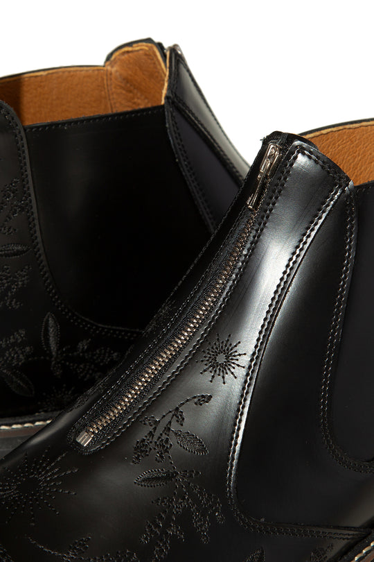 "HUNTER" Embroidered Front-zip Hunting Boots by HARUTA