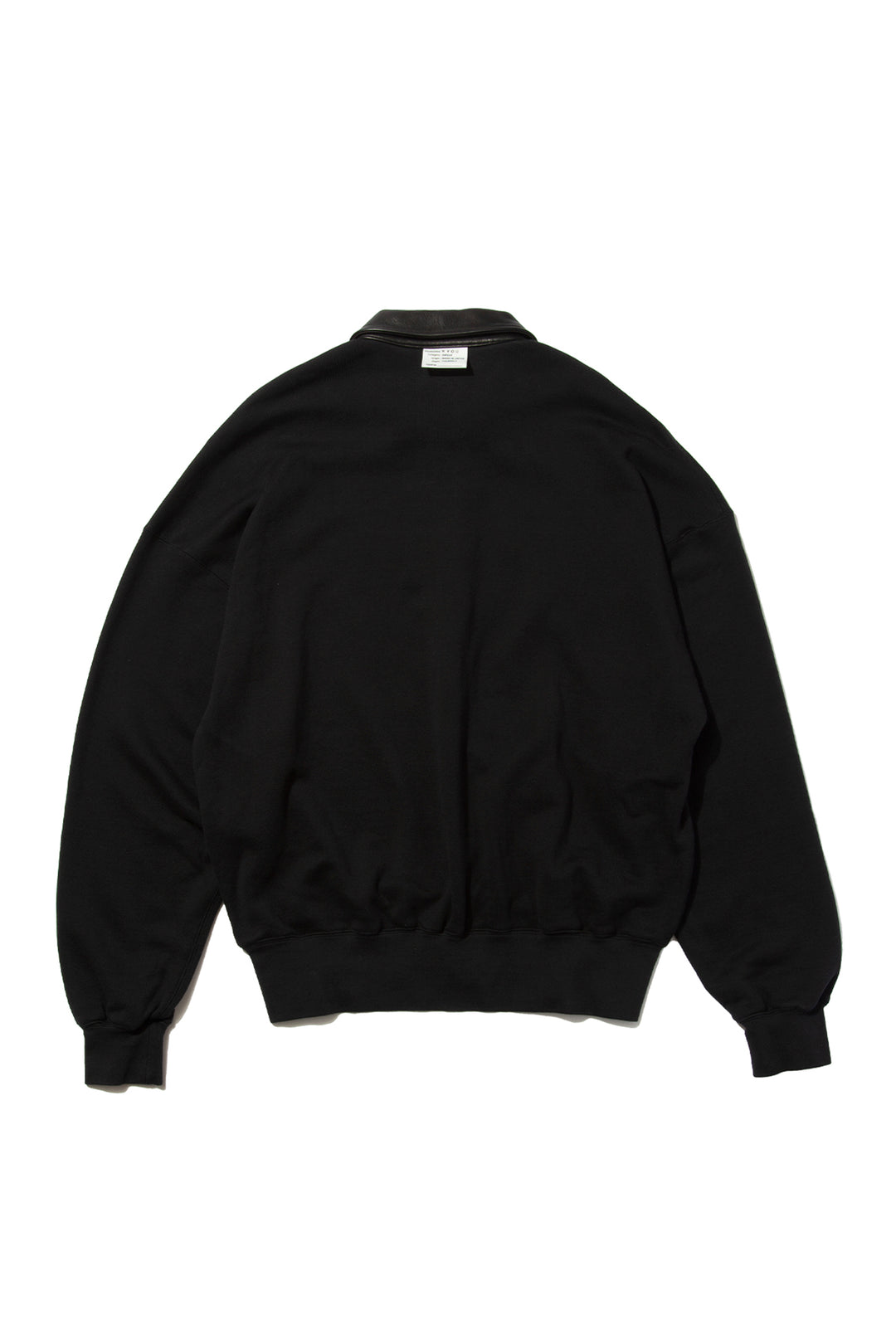 "BROTHERS" Leather x Original Supima Aging Cotton Sweat BLACK