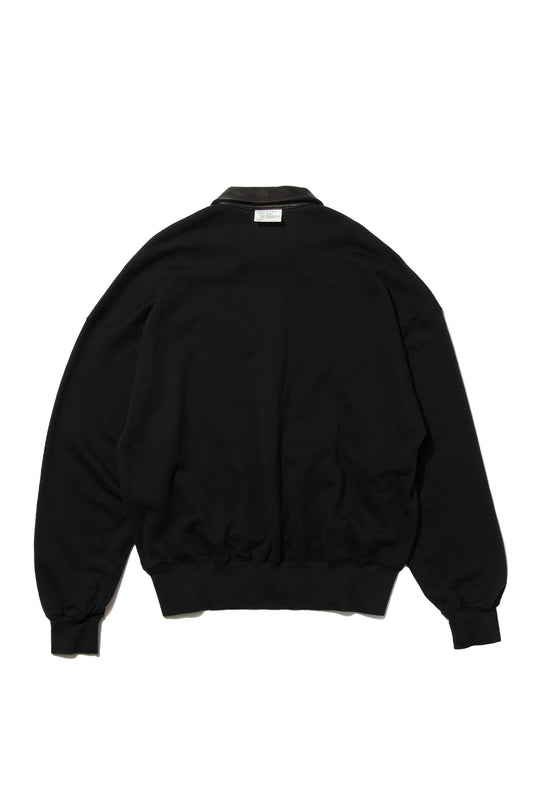 "BROTHERS" Leather x Original Supima Aging Cotton Sweat BLACK
