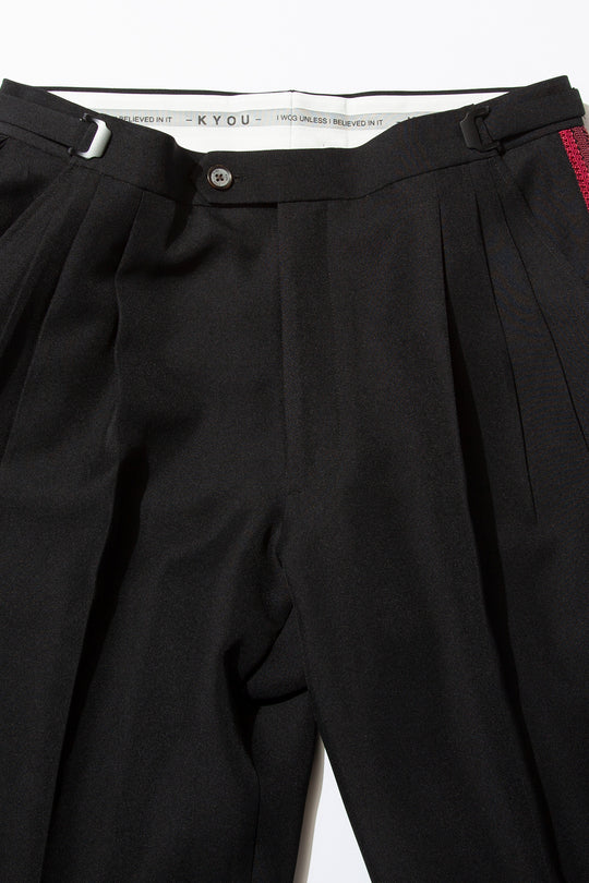 "TECATE" Mordern Mariachi Wide Trousers BLACK