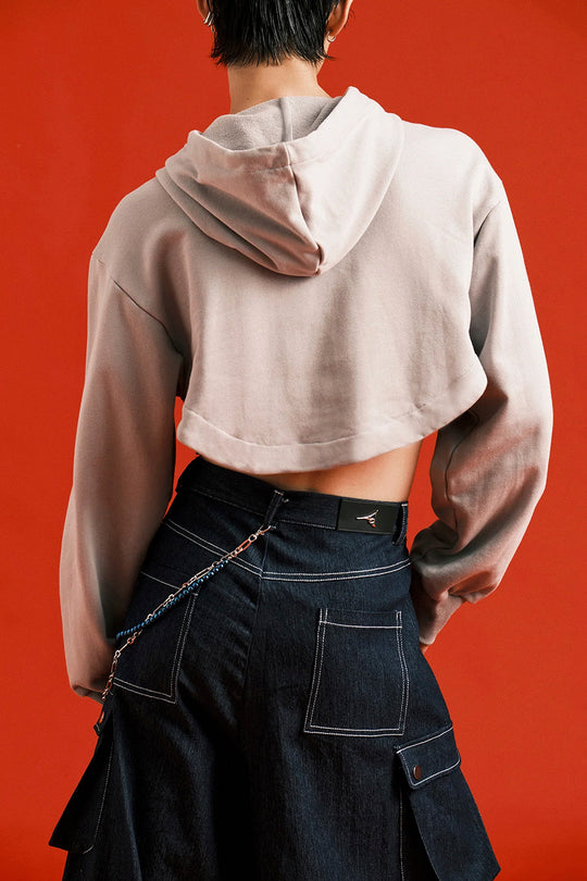 Zippered hooded sweatshirt