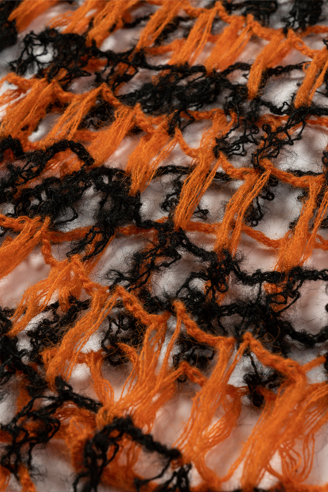 Fishing net large hollow out two-color sweater