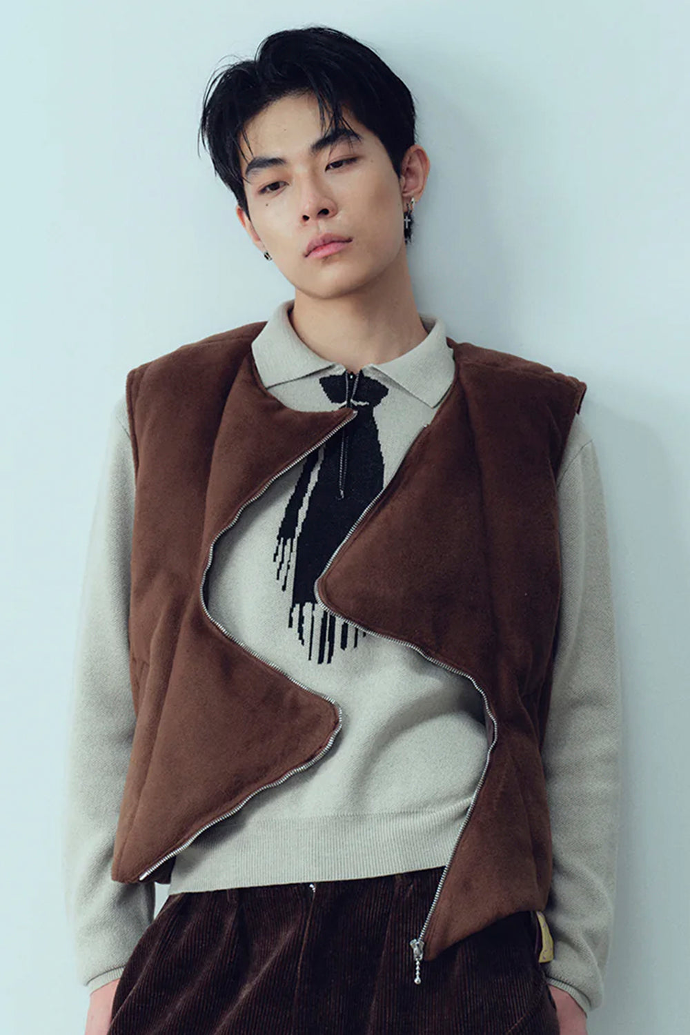 S-zippered cotton vest