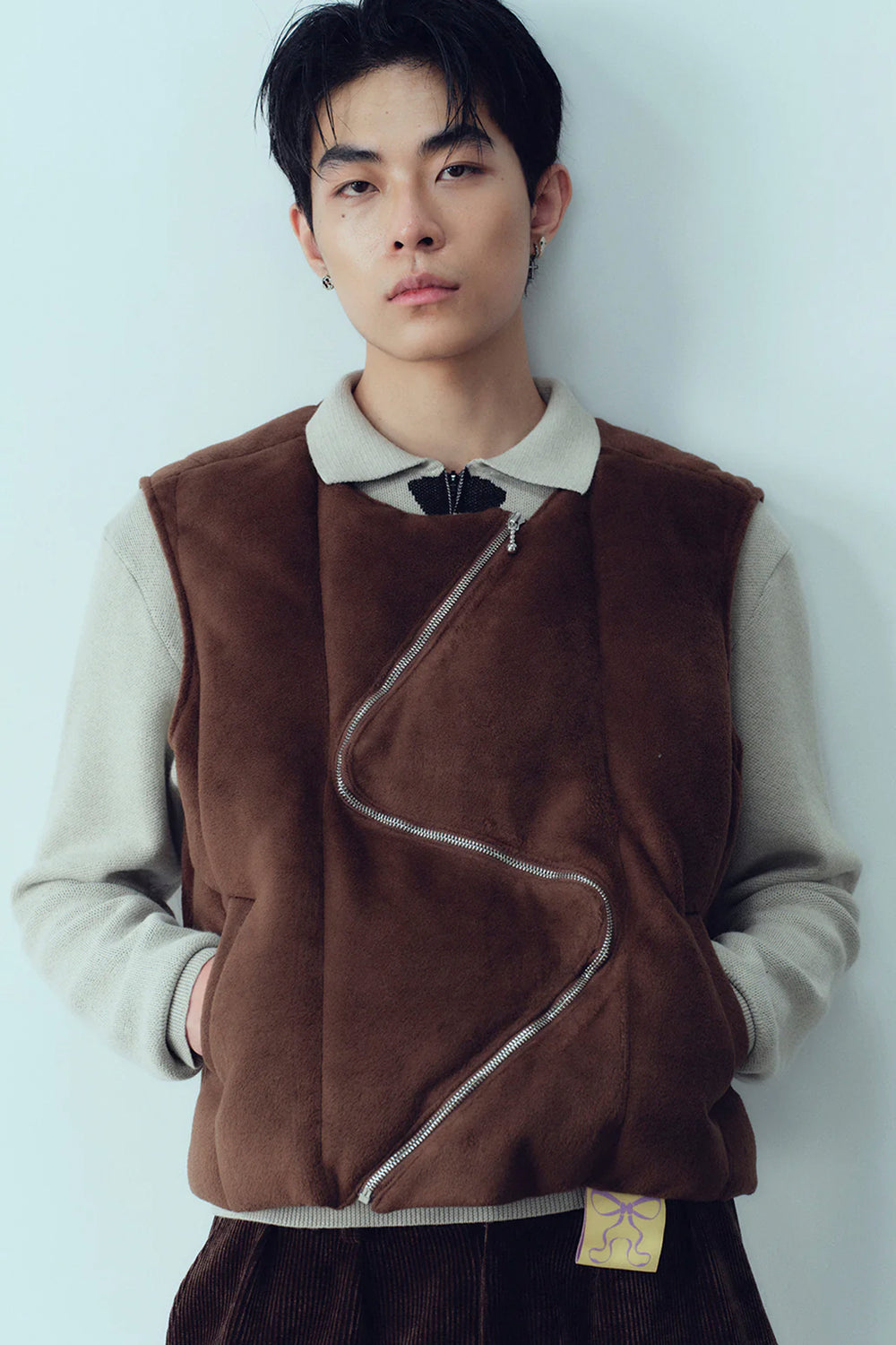 S-zippered cotton vest