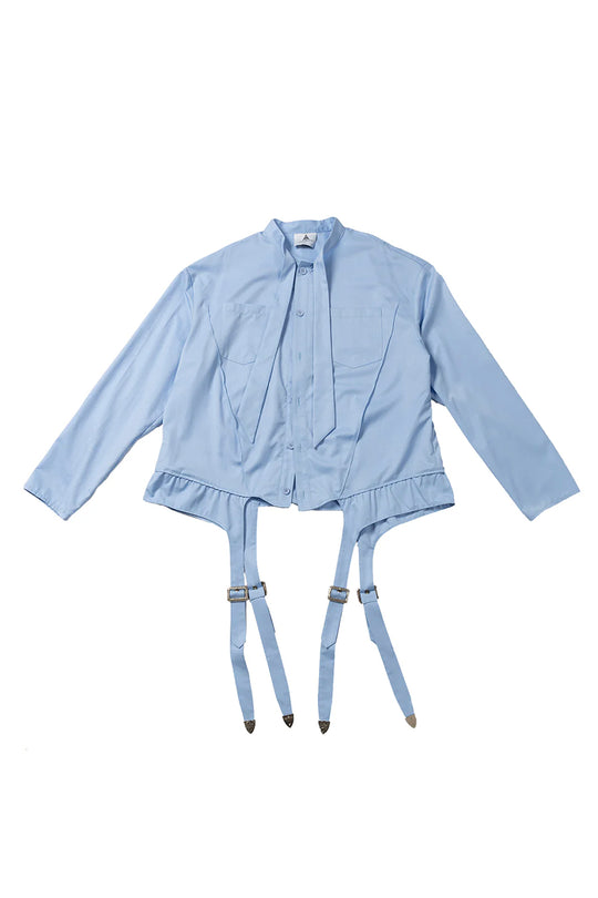 Blue suspender socks design bow tie shirt
