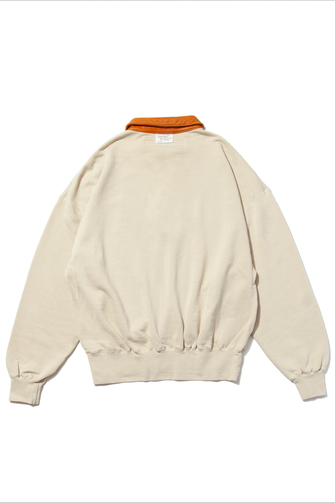 "BROTHERS" Leather x Original Supima Aging Cotton Sweat BEIGE