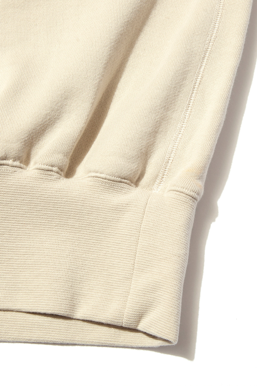 "BROTHERS" Leather x Original Supima Aging Cotton Sweat BEIGE