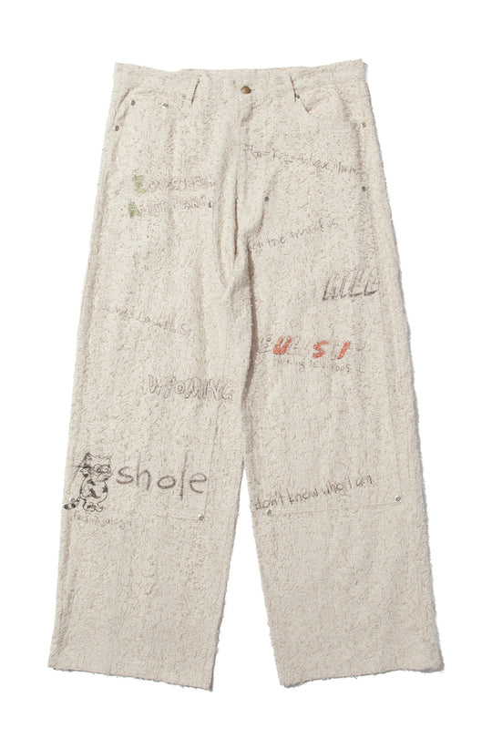 "ALICE" GRAPHIC DOUBLE KNEE WORKPANTS IVORY