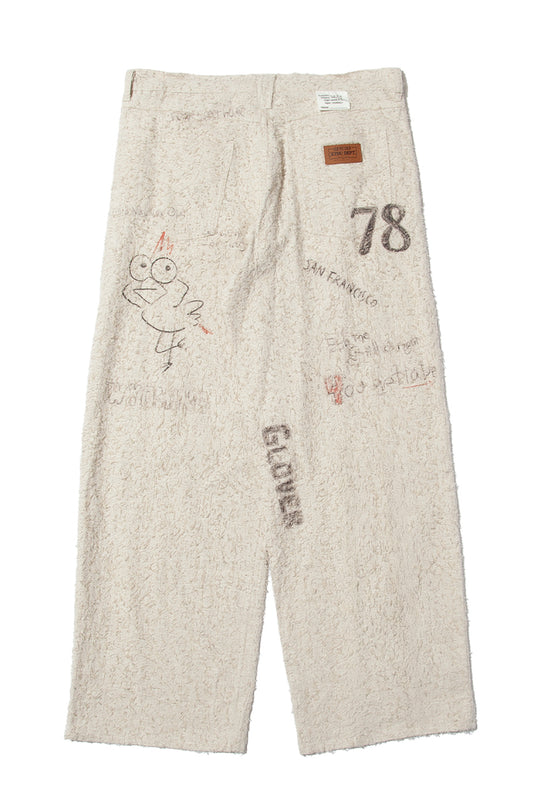 "ALICE" GRAPHIC DOUBLE KNEE WORKPANTS IVORY