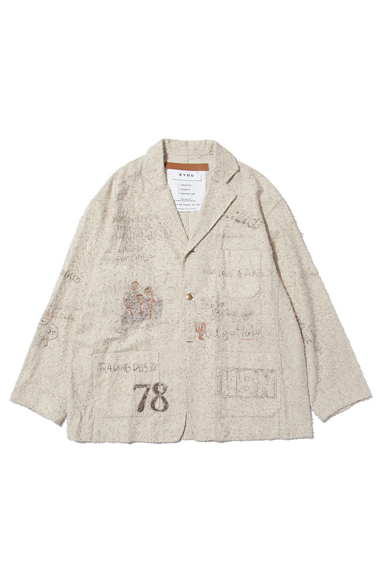 "ALICE" GRAPHIC MEMORIAL JACKET IVORY