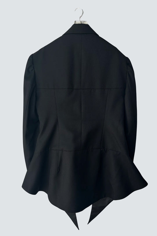 Peaked Flare Layered Jacket BLACK