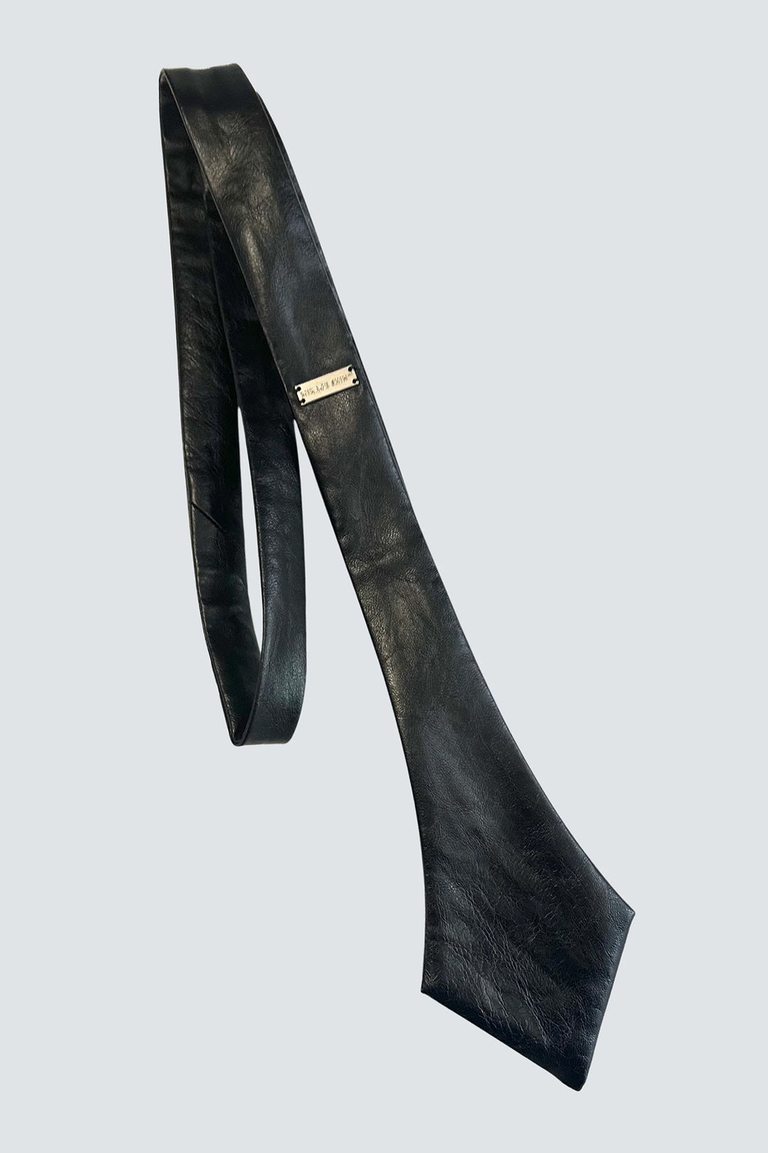 Vegan Leather Diagram Tie Black