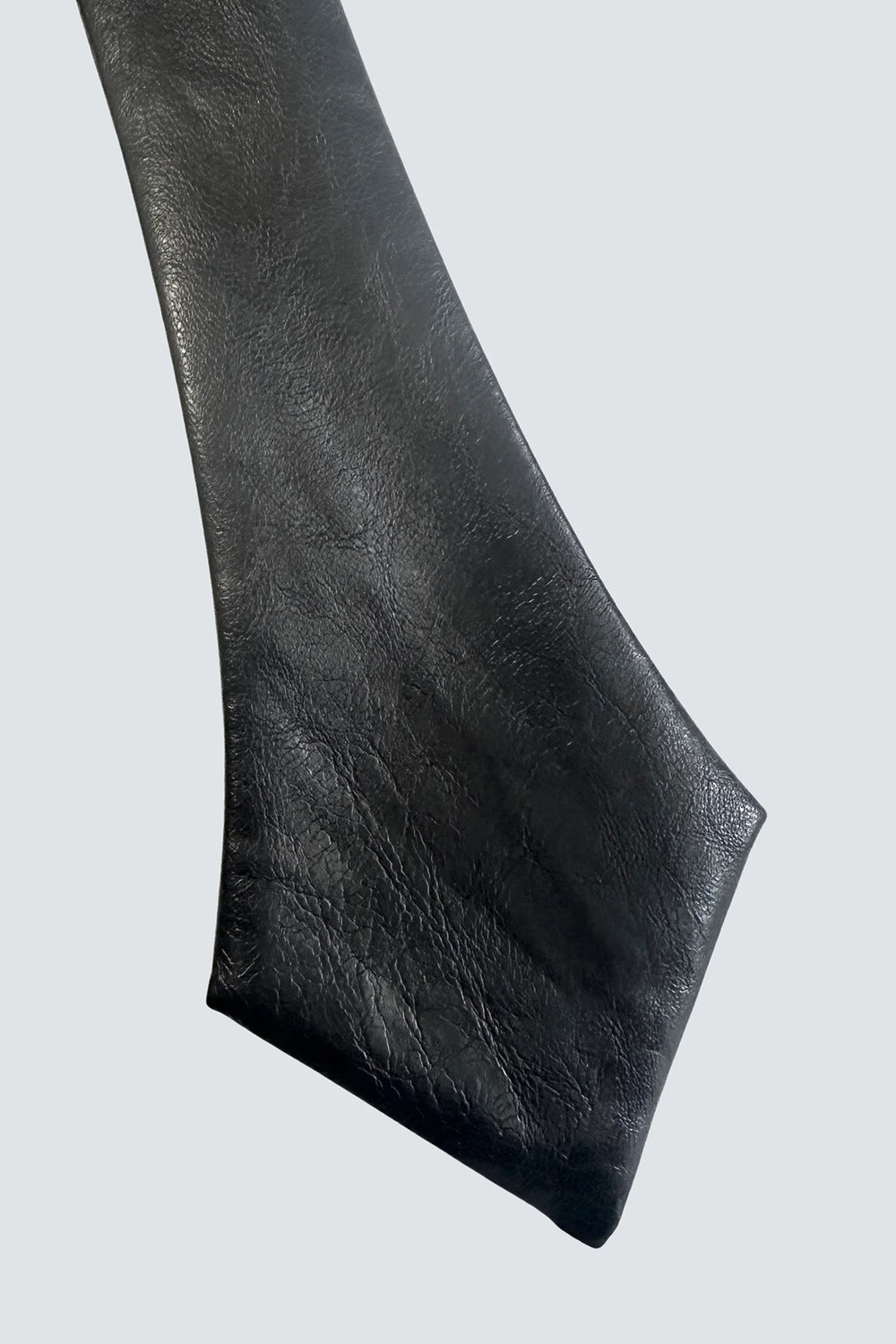 Vegan Leather Diagram Tie Black