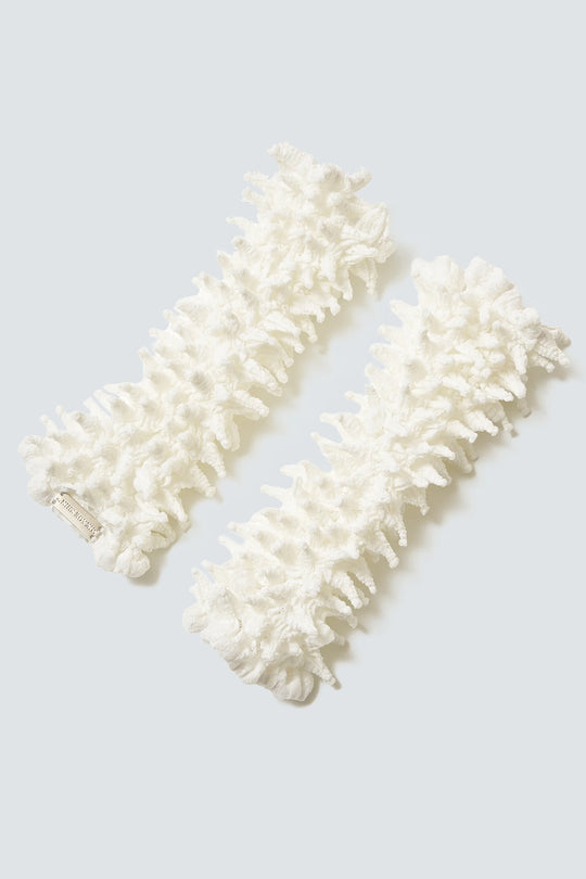 Versatile Spiky Shibori Gloves / Hybrid Lace WHITE